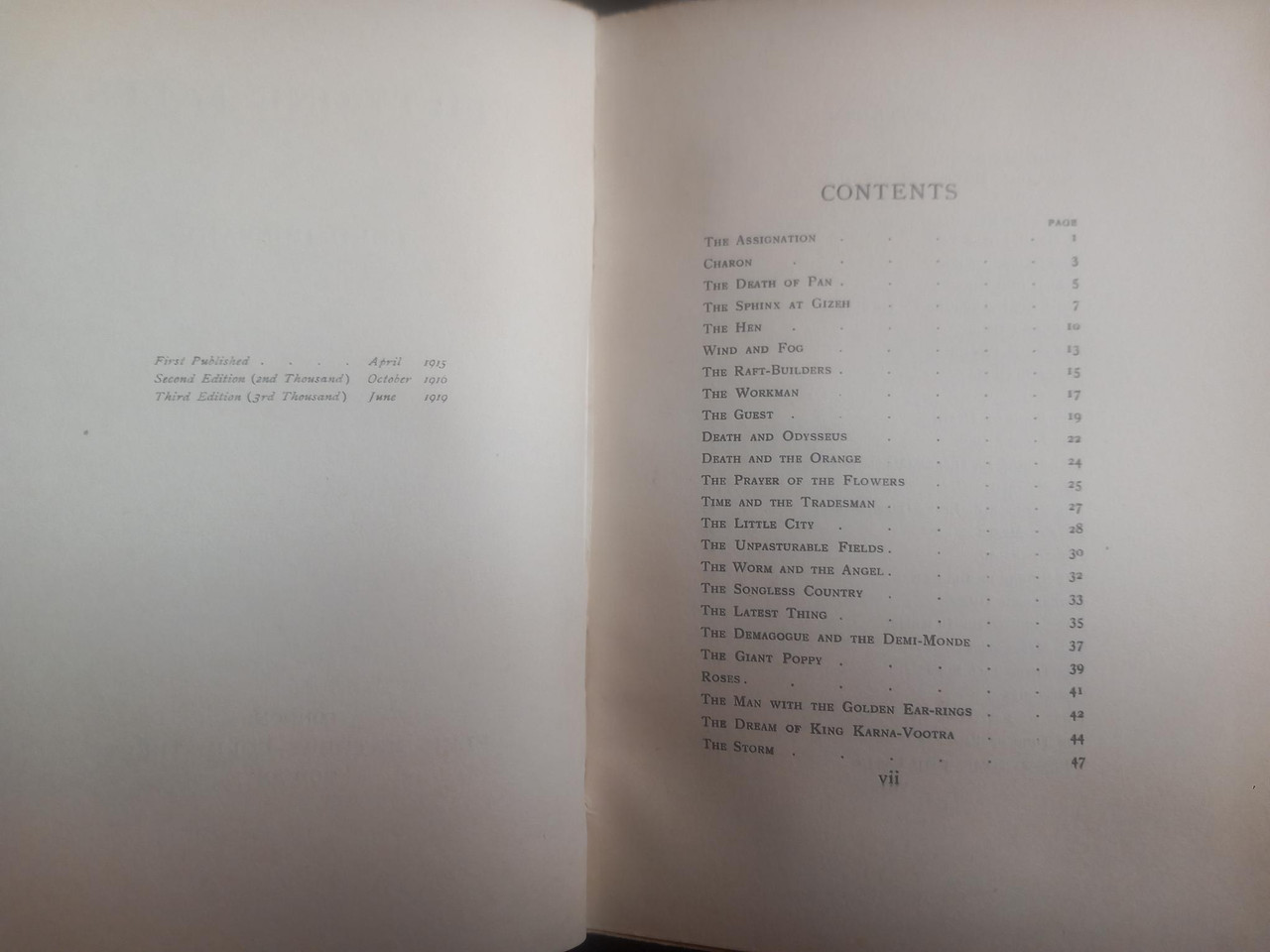 Lord Dunsany (Edward Plunkett) Fifty-One Tales - HB 3rd Printing 1919