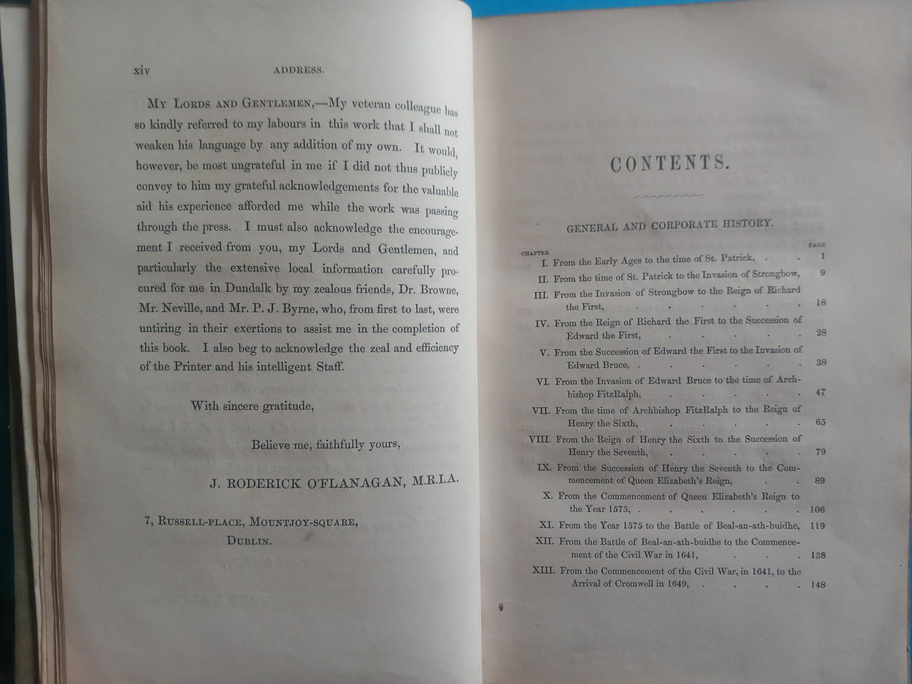 John D'Alton & J.R O'Flanagan - The History of Dundalk - 1st Edition 1864 ( with Signed letters )
