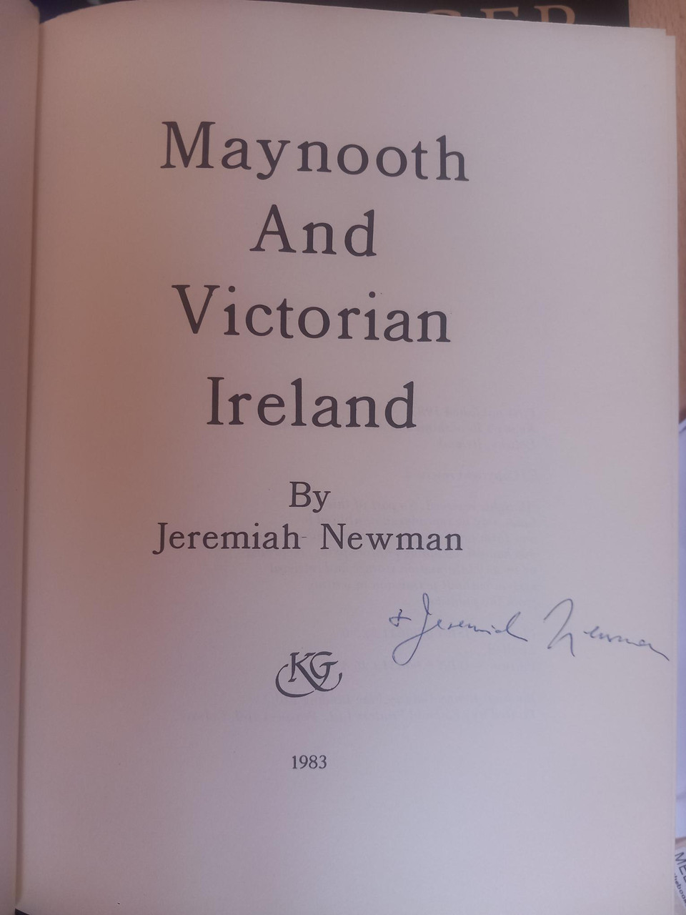 Jeremiah Newman - Maynooth and Victorian Ireland -