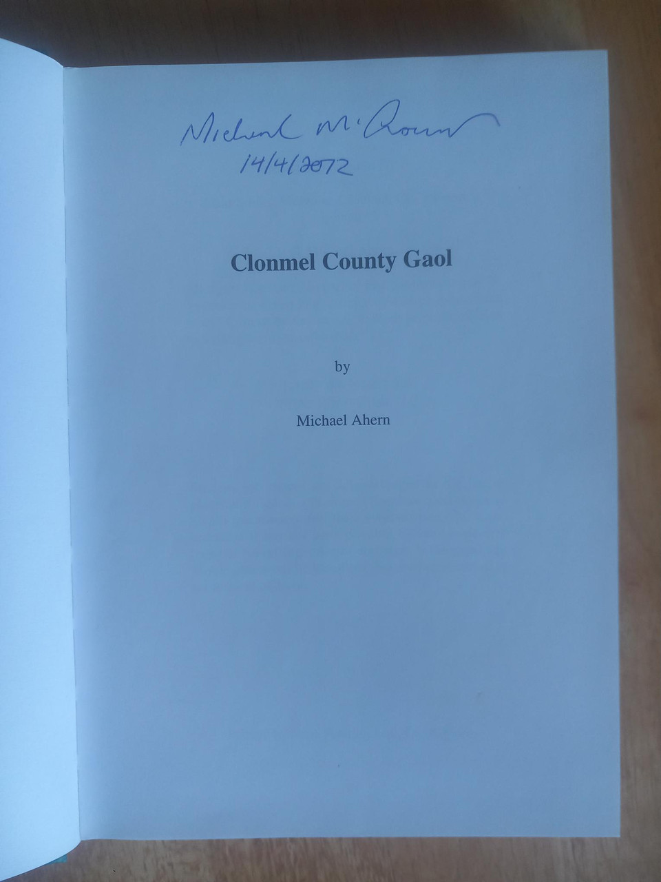 Michael Ahern - Clonmel County Goal - HB - SIGNED - 2010