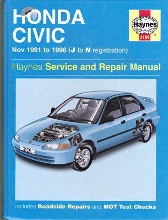 Haynes Manual: Honda Civic 91 to 96 Srevice and Repair Manual