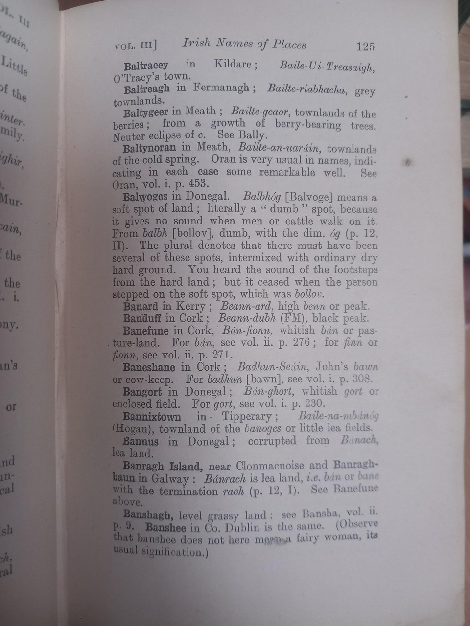 P.W Joyce - Irish Names of Places - Volume III - HB - c 1918