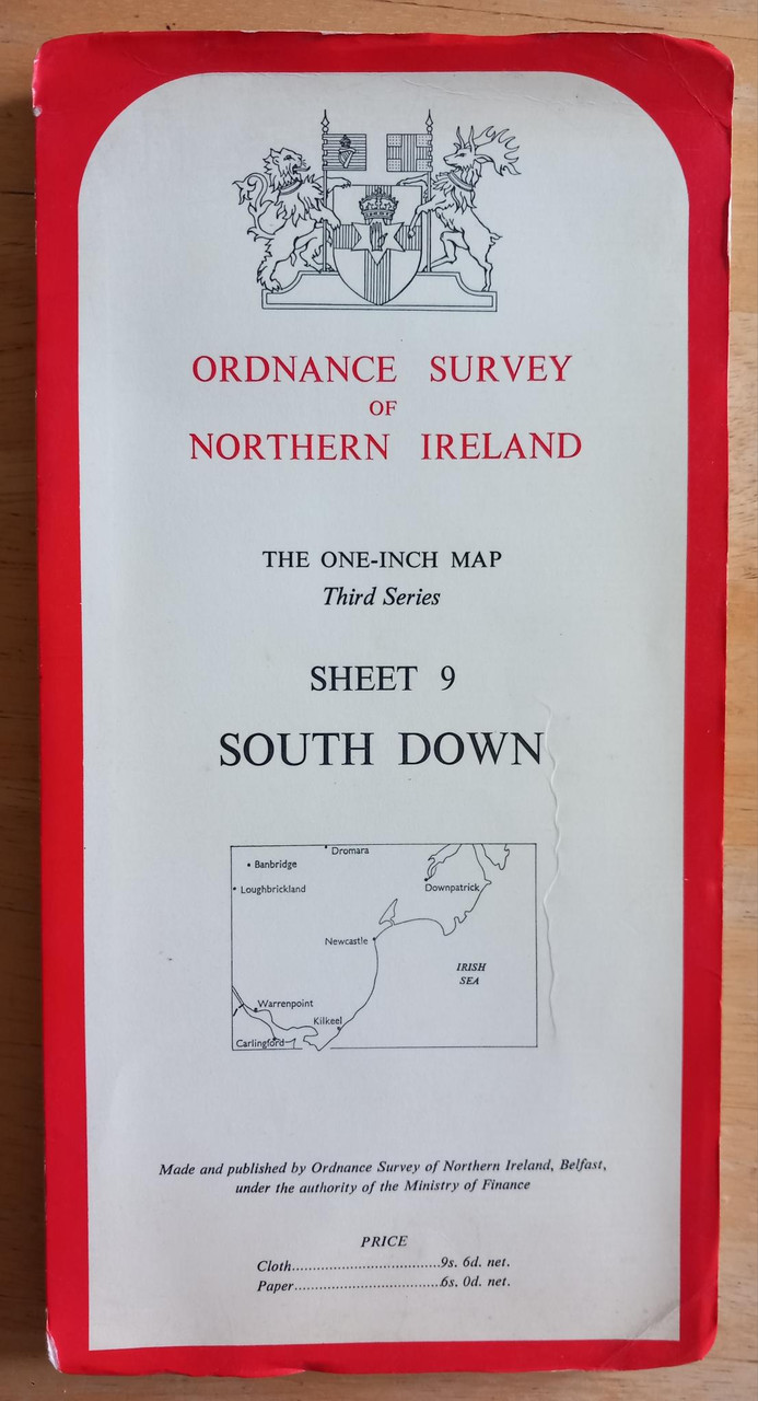 OSNI (Ordnance Survey Northern Ireland ) - Sheet 9 : South Down - One Inch Map 3rd Series c 1966