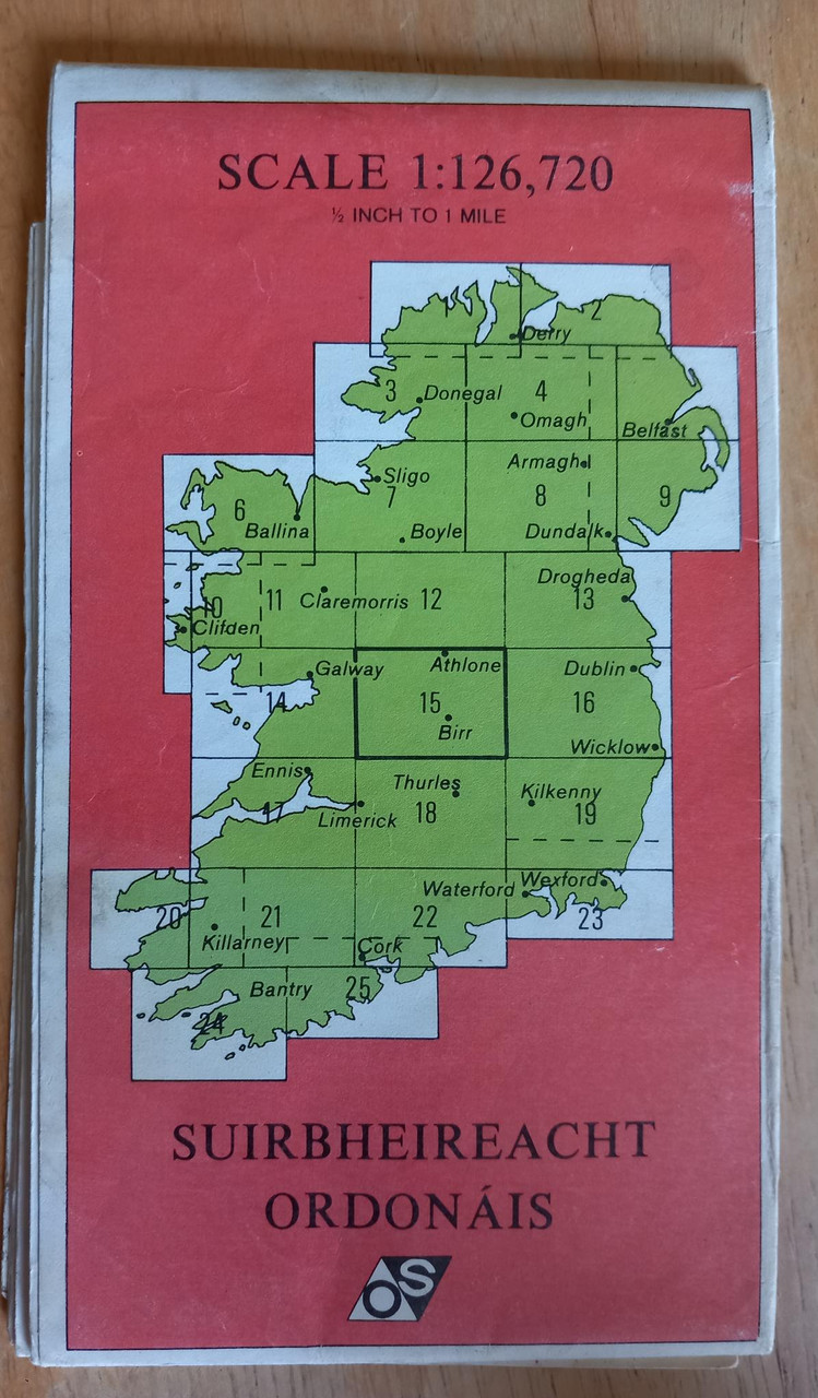 Ordnance Survey - Galway - Offaly - Map 15 ( 1990)  Half Inch to 1 Mile ( 1:126720)