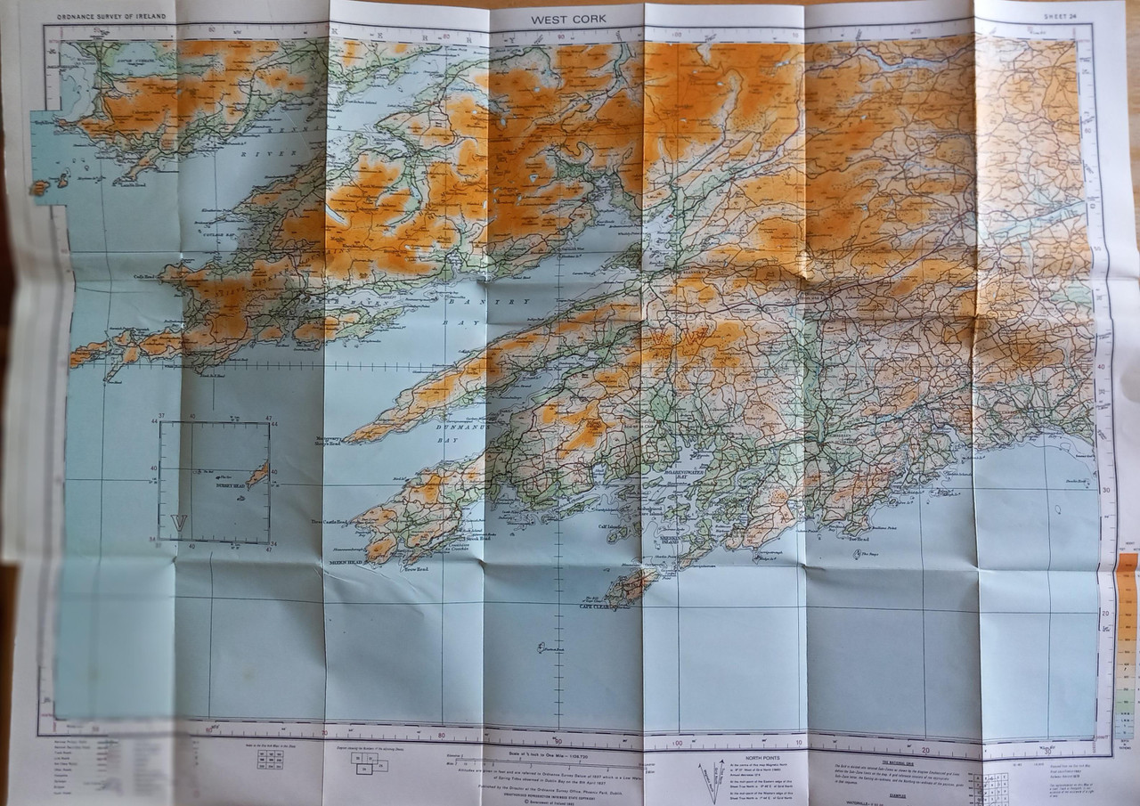 Ordnance Survey Ireland - West Cork - Map 24  - 1982 ( Half Inch to One Mile