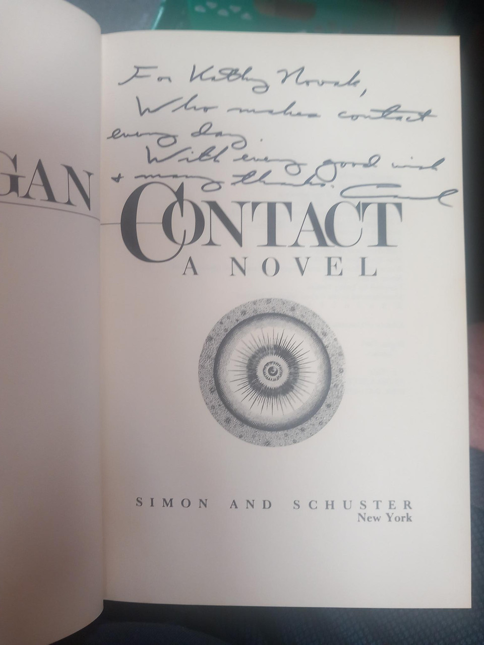 Signed and dedicated  by Carl Sagan