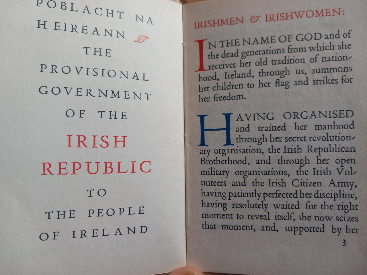 Dolmen Press - EASTER PROCLAMATION: The Easter Proclamation of the Irish Republic MCMXVI - HB - 1966