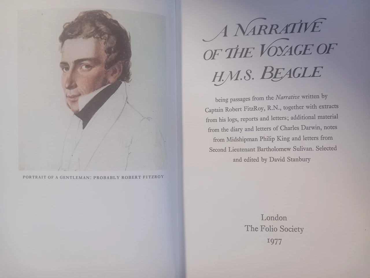 Robert Fitzroy - A Narrative of the Voyage of HMS Beagle - HB - Slipcased Folio Society Edition - 1977
