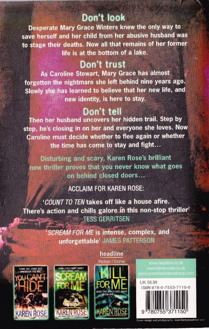 Karen Rose / Don't Tell ( Chicago Series - Book 1 )