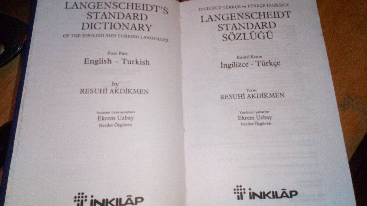 Akdikmen, Resuhi - Langenscheidt Standard English Turkish Dictionary HB  İngilizce–Türkçe - İngilizce