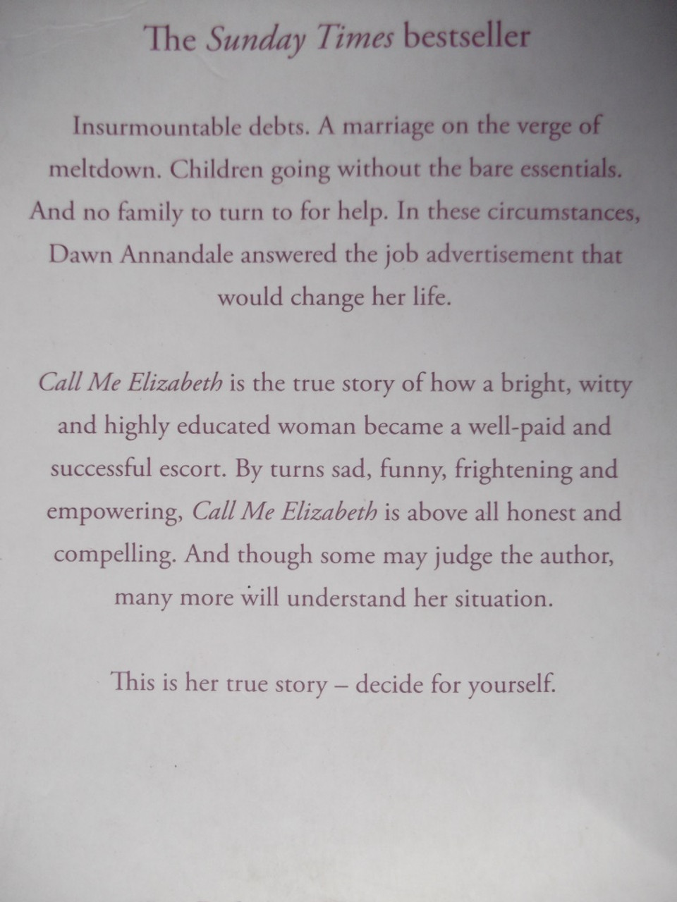 Dawn Annadale / Call Me Elizabeth