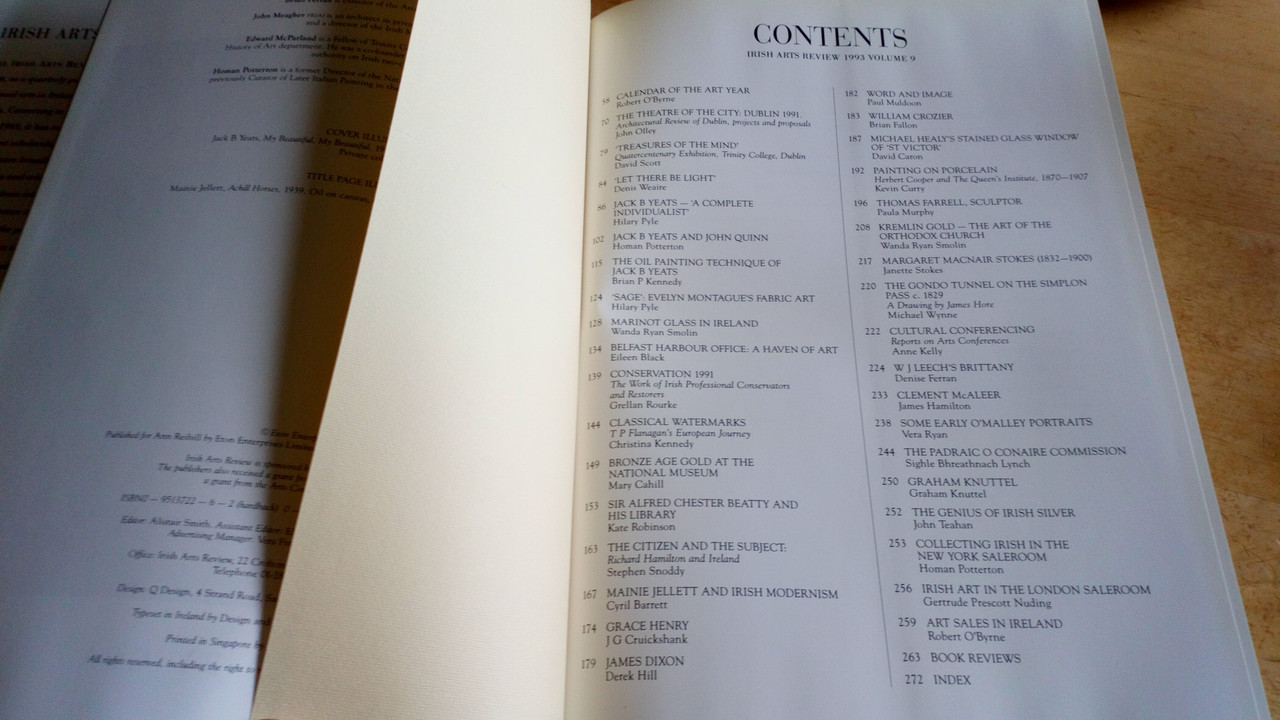 Irish Arts Review Yearbook Volume 9 - 1993 - Paperback