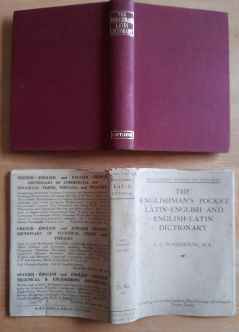 Woodhouse, S.C - The Pocket English -Latin & Latin-English Dictionary - HB - 1952