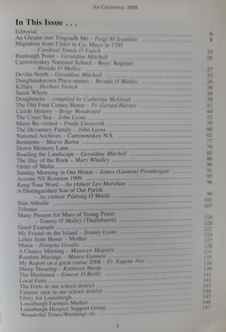 Lyons, John ( Editor) - An Choinneal - Number 24  - 2008 - PB - Louisburgh  Parish Journal