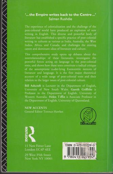 Bill Ashcroft / The Empire Writes Back : Theory and Practice in Post-Colonial Literatures