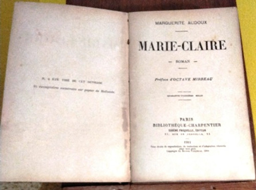 1911 Marie-Claire by Marguerite Audoux