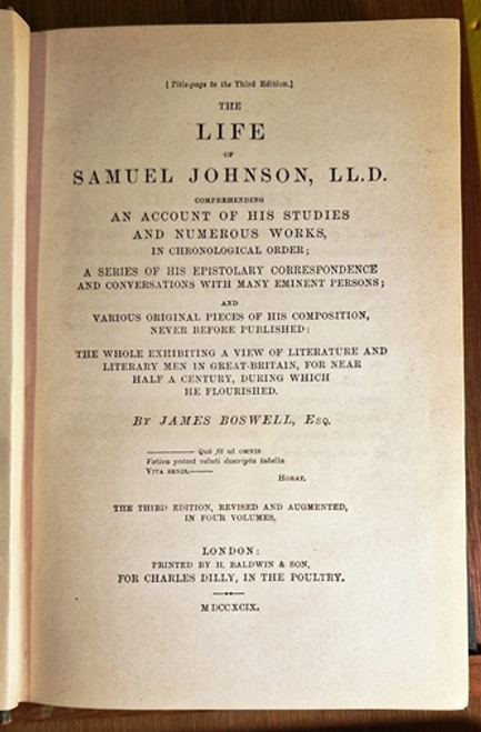 1904 The Life Of Samuel Johnson by James Boswell