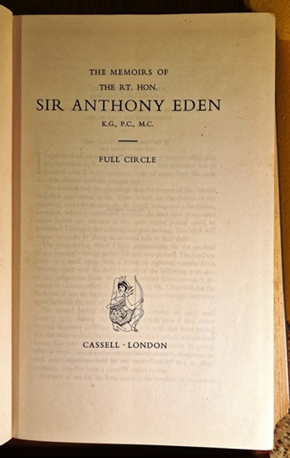 1960 The Memoirs Of The RT. HON. Sir Anthony Eden by Anthony Eden