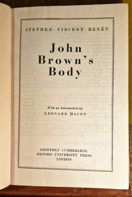 1946 John Brown's Body by Stephen Vincent Benet