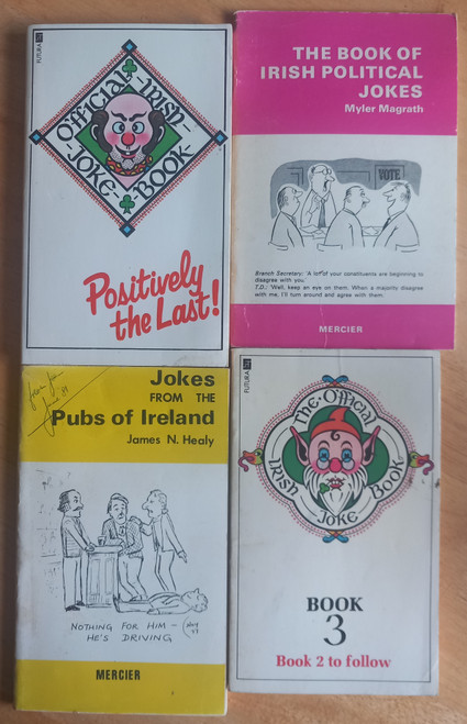 IRISH JOKE BOOKS - 4 Book Vintage Lot - ( Official Irish Joke Book, Jokes From the Pubs of Ireland, Book of Irish Political Jokes, Official Irish Joke Book 3 - PB 