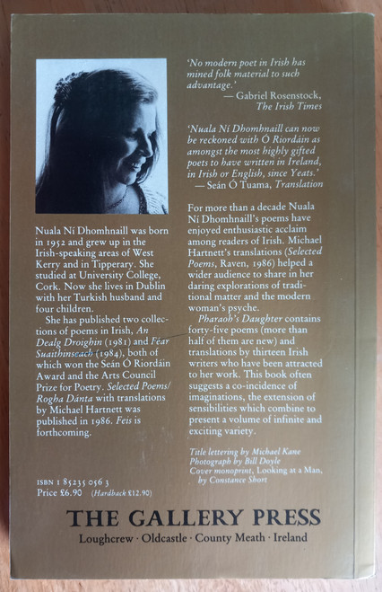 Nuala Ní Dhomhnaill / Pharaoh's Daughter - Selected Poems ( Gallery Press) - 1990 - Dual Language Edition