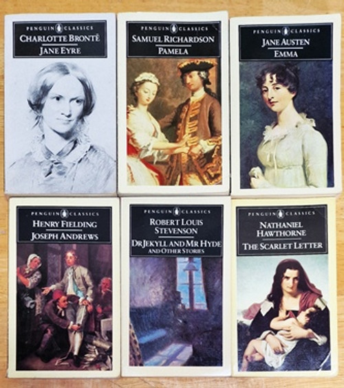 Penguin Classics ( Henry Fielding - Joseph Andrews | Robert Louis Stevenson - Dr Jekyll and Mr Hyde | Nathaniel Hawthorne - The Scarlet Letter | Charlotte Bronte - Jane Eyre | Samuel Richardson - Pamela |  Jane Austen - Emma (6 Book Collection)