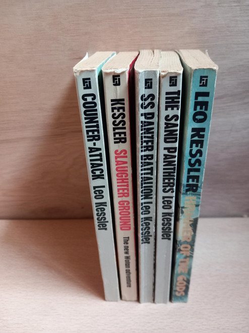 Leo Kessler - 5 PB  - SS Panzer Battalion, The Sand Panthers, Hammer of the Gods, Slaughter Ground, Counter-Attack  - Vintage Futura PB Wotan Novels