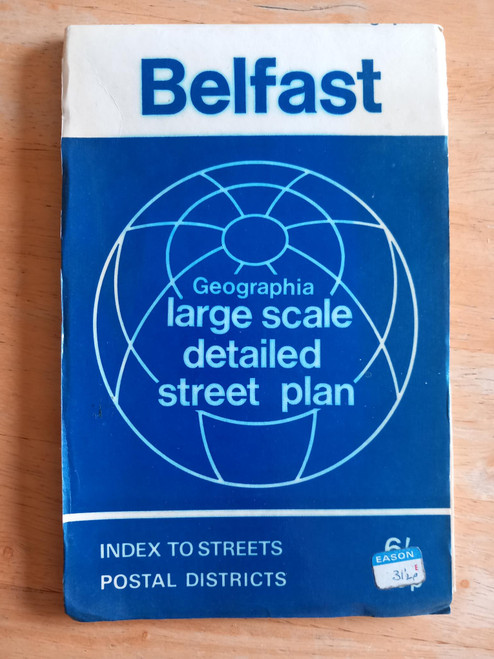 Geographia - Belfast City PLAN 1973 - Vintage Folded City Map  (4.5 inches to 1 mile)
