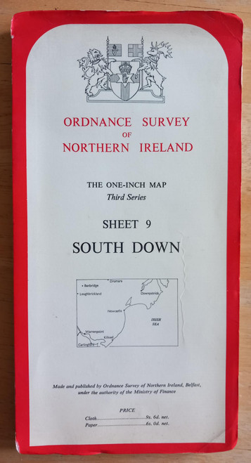 OSNI (Ordnance Survey Northern Ireland ) - Sheet 9 : South Down - One Inch Map 3rd Series c 1966