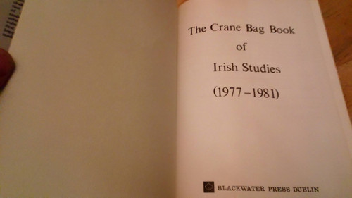 M.P Hederman & P. Kearney - The Crane Bag Book of Irish Studies 1977-1981 - HB 1st Edition 1982