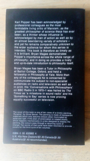 Bryan Magee - Karl Popper - Fontana Modern Masters Philosophy - Vintage PB - 1973