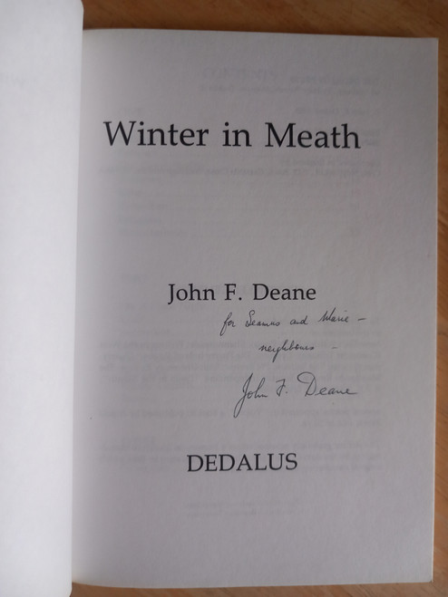 John F. Deane - Winter in Meath - Poems - SIGNED 1st Ed PB 1985 Dedalus Press
