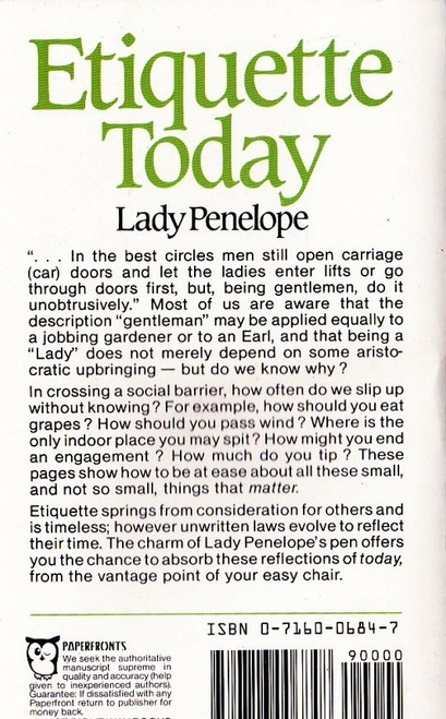 Lady Penelope / Etiquette Today