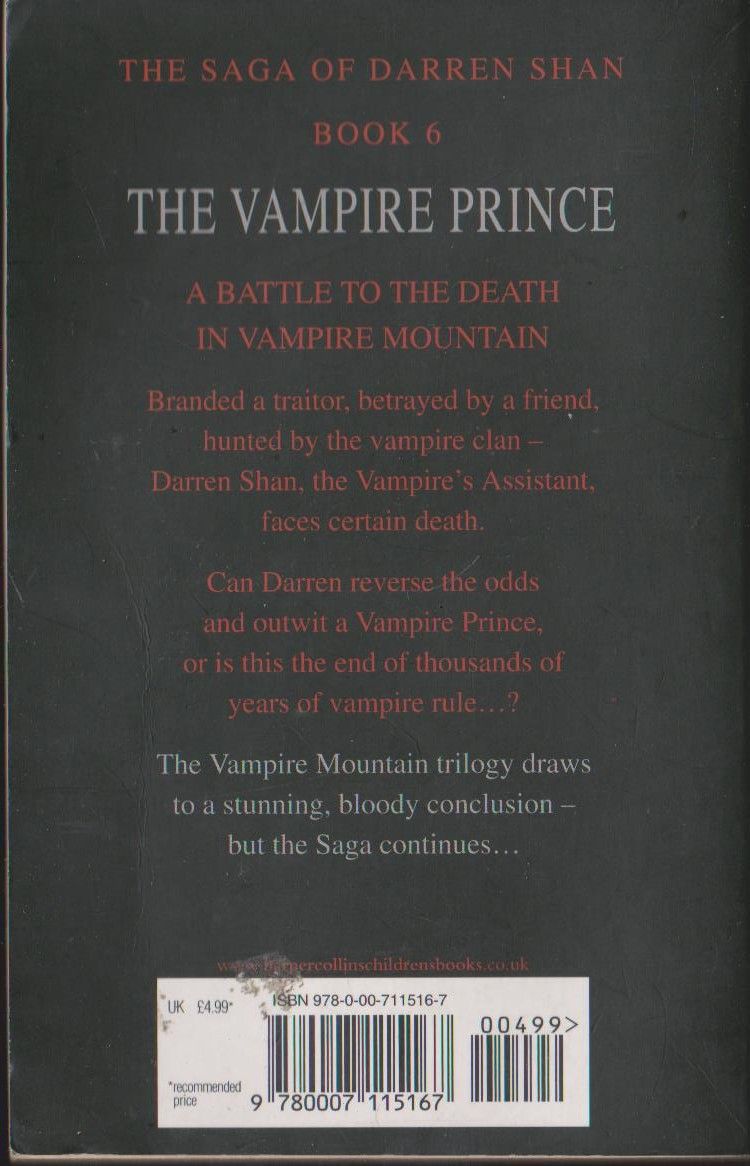Shan Darren The Vampire Prince Saga Of Darren Shan Book 7 Thebookshop Ie
