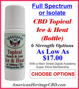 CBD Topical Ice & Heat, Bottle, 2, 4 & 8 oz CBD Topical Ice & Heat, Bottle, 2, 4 & 8 oz
