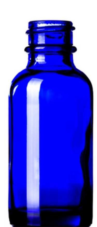 1 oz  Glass Boston Type Bottles- Cobalt Blue