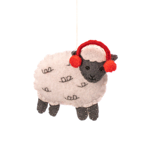 Sheep Flat Felt Decoration  - Set of 3