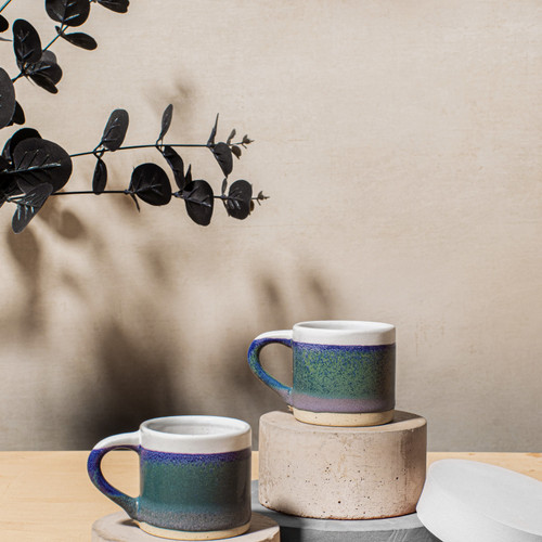 Marlowe Espresso Mugs - Set of 2 - Blue