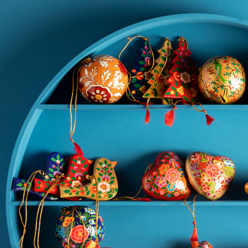 Kashmiri Bird Wooden Hanging Decoration - Assorted
