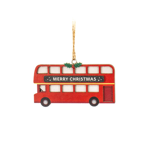 London Flat Wooden Decorations - set of 3