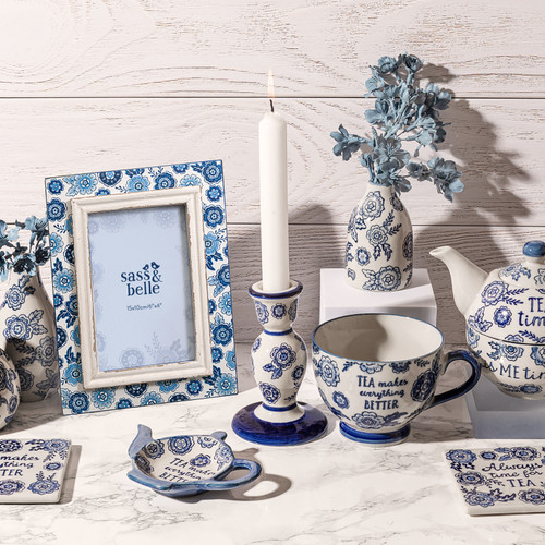 Blue Willow Floral Mug