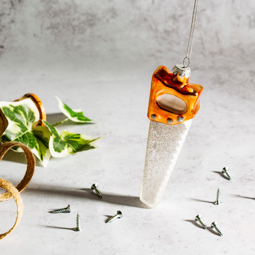 Gold and Silver Saw Shaped Bauble