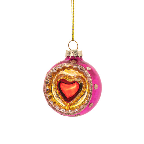 Indented Heart Bauble - Assorted