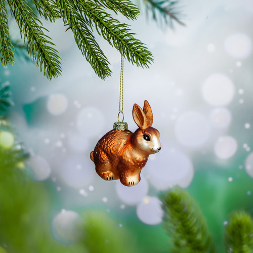 Woodland Bunny Shaped Bauble