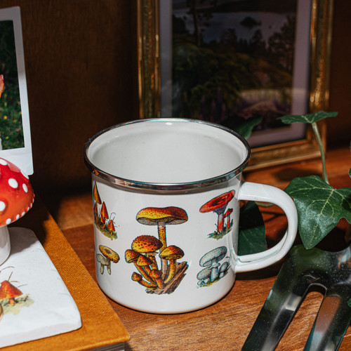 Vintage Mushroom Enamel Mug