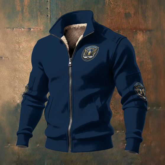 Bussy Patrol w/Badge Design Men's Thick Knit Fleece Jacket