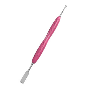 Manicure pusher Gummy with silicone handle UNIQ 11 TYPE 1 (straight flat and loop pusher)