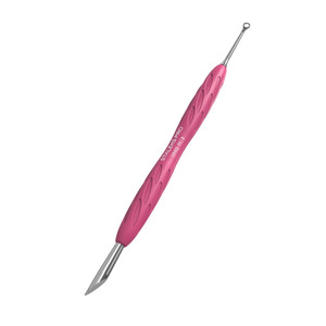 Manicure pusher Gummy with silicone handle UNIQ 11 TYPE 2 (beveled and loop pusher)