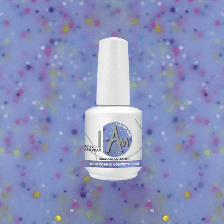 I.Am By BO. Gel Polish – #184 – Cosmic Confetti 15ml.