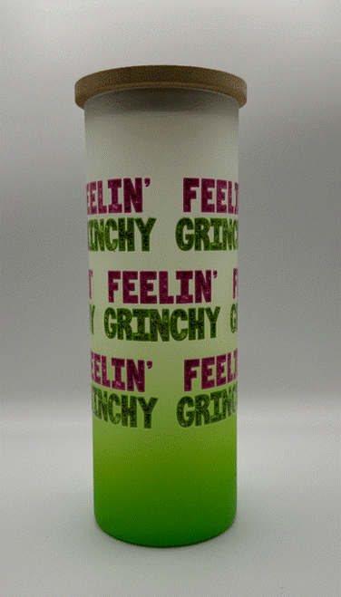 Feelin' Grinchy Ombre Glass Tumbler